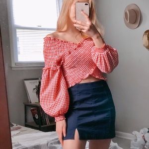 *Brand New* Gingham Wrap Blouse